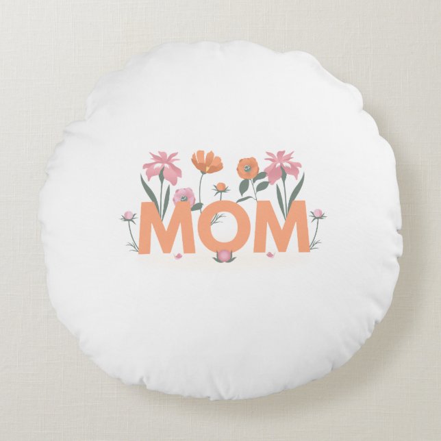 Mamá Almohada Redonda de Nuestra Familia (Anverso)
