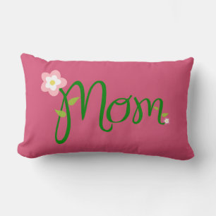 Mamá almohada rosa oscuro lumbar