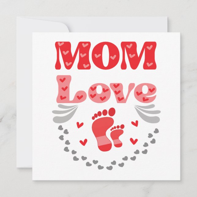 Mamá amor, plantilla de texto de corazón grande (Anverso)