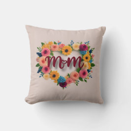 Mamá amor Wreath - Cojín decorativo