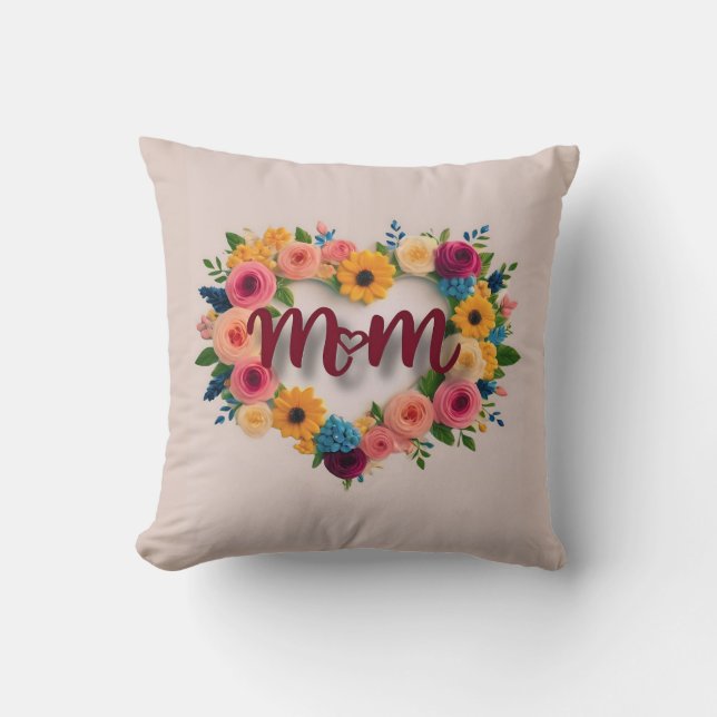Mamá amor Wreath - Cojín decorativo (Anverso)