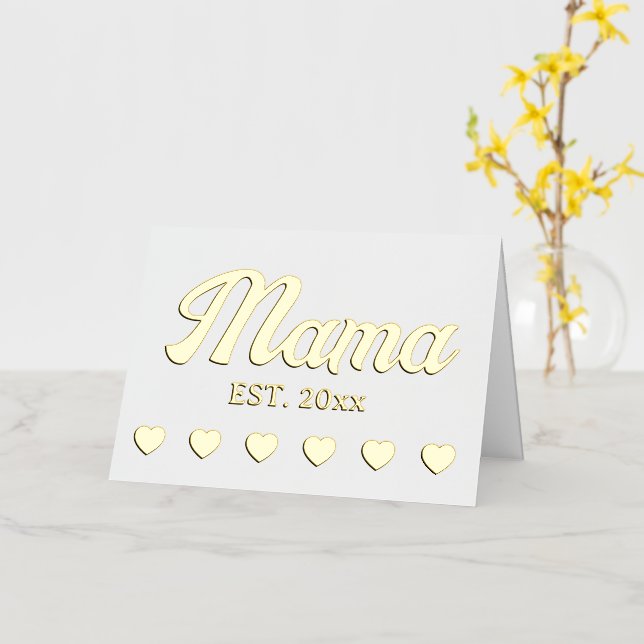 Mama año personalizado personalizado corazones de  (flor amarilla)