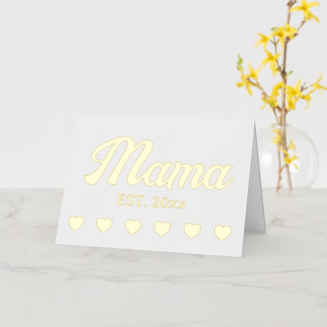 Mama año personalizado personalizado corazones de  (flor amarilla)