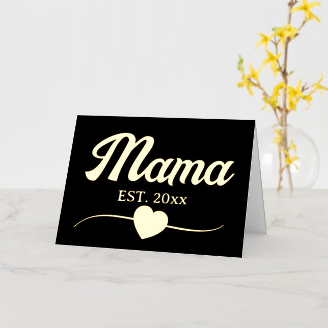 Mama año personalizado personalizado de texto cora (flor amarilla)