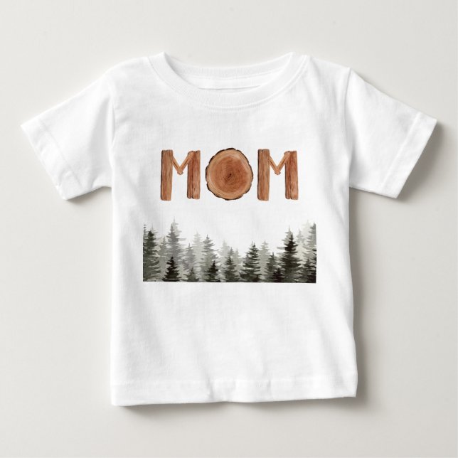Mamá, Árboles verdes rústicos, camiseta bebé (Anverso)