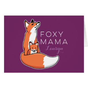 Mamá astuta Fox rojo con el perrito, personalizad