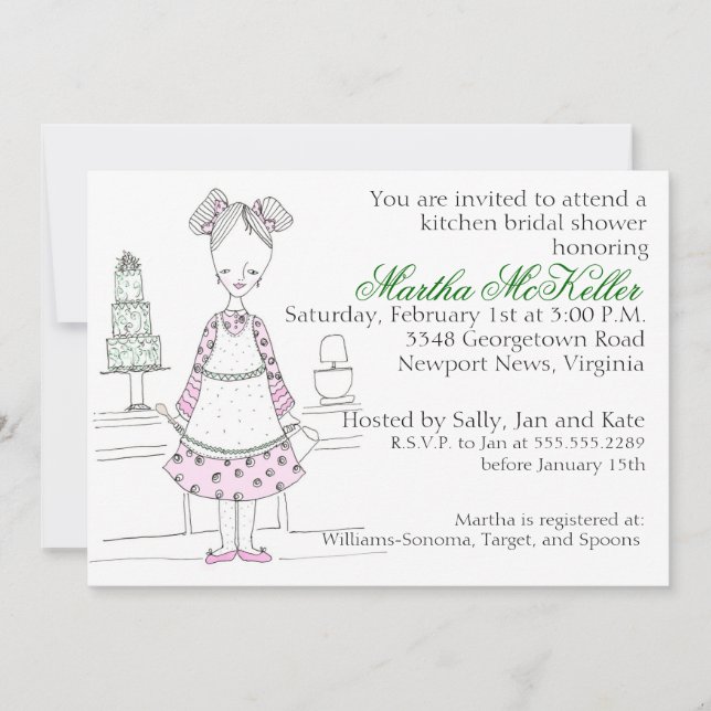 Mama Bakes - Kitchen Bridal Shower Invitación (Anverso)