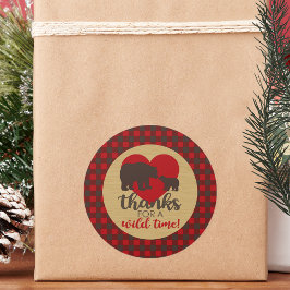 Mama Bear Búfalo Ofrecido Gracias Pegatinas