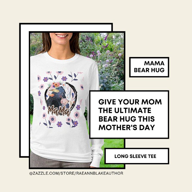 "Mama Bear Hug": la camiseta de manga larga del dí (Subido por el creador)