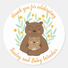 Mama Bear y Baby Boy Personalizado Pegatina de tex