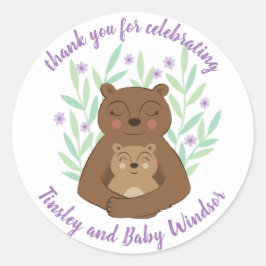 Mama Bear y Baby Personalizado Pegatina de texto