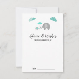 Mamá bebé elefante con tarjetas de consejo para la