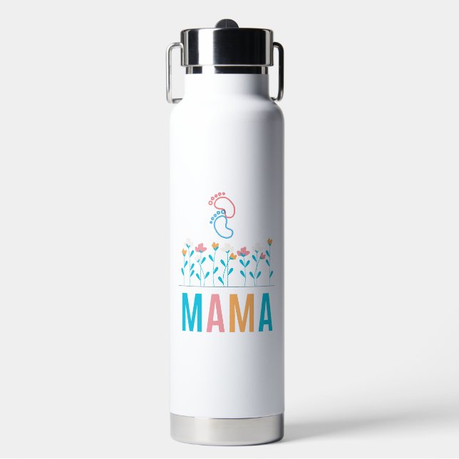 "MAMA", botella de agua con gota arriba (Frente)