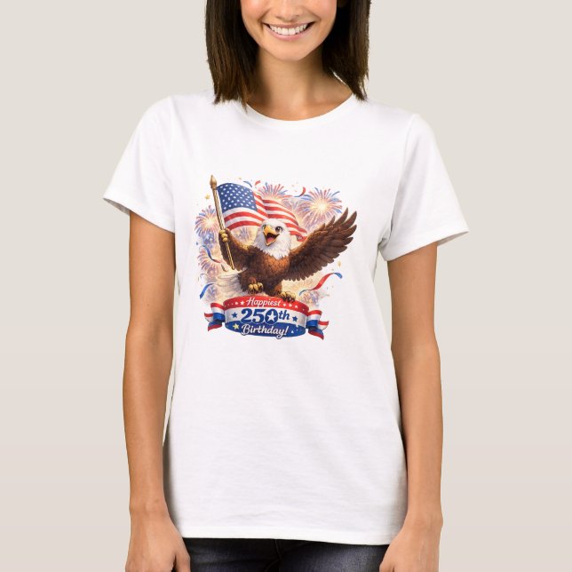 mamá camiseta Feliz cumpleaños 250 USA! (Anverso)