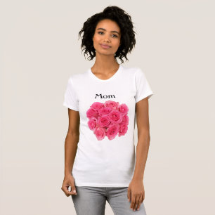 Mamá camiseta Tee de una mujer rosa