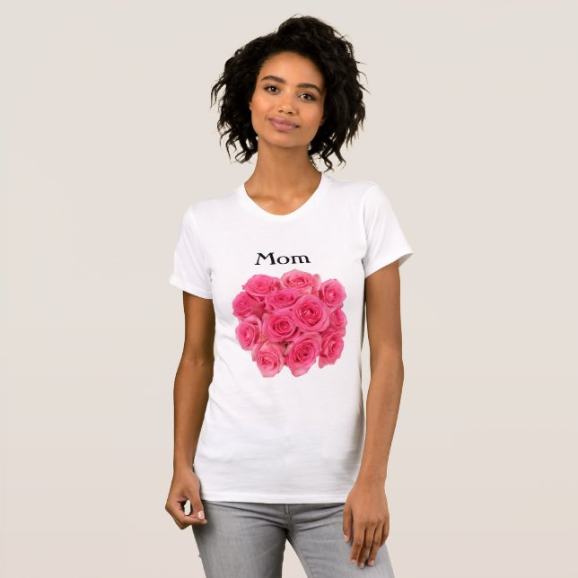Mamá camiseta Tee de una mujer rosa (Anverso completo)