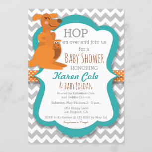 Mamá canguro y bebé - Invitación a Baby Shower
