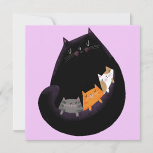 Mama cat & kittens Card