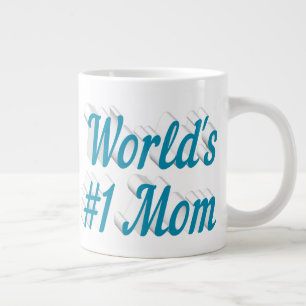Mamá cielo azul mitad texto gigante taza de café