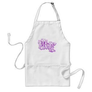 "Mamá" cocina el delantal blanco y violeta