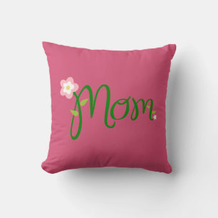 Mamá Cojín decorativo rosado oscuro