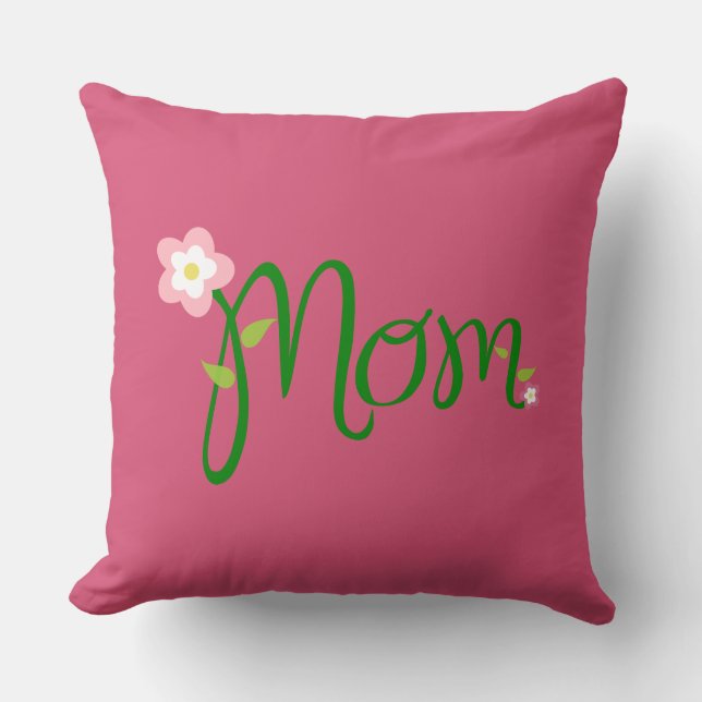 Mamá Cojines decorativos rosados oscuros (Anverso)