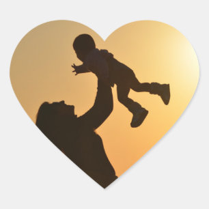 Mamá con Pegatinas del corazón del bebé