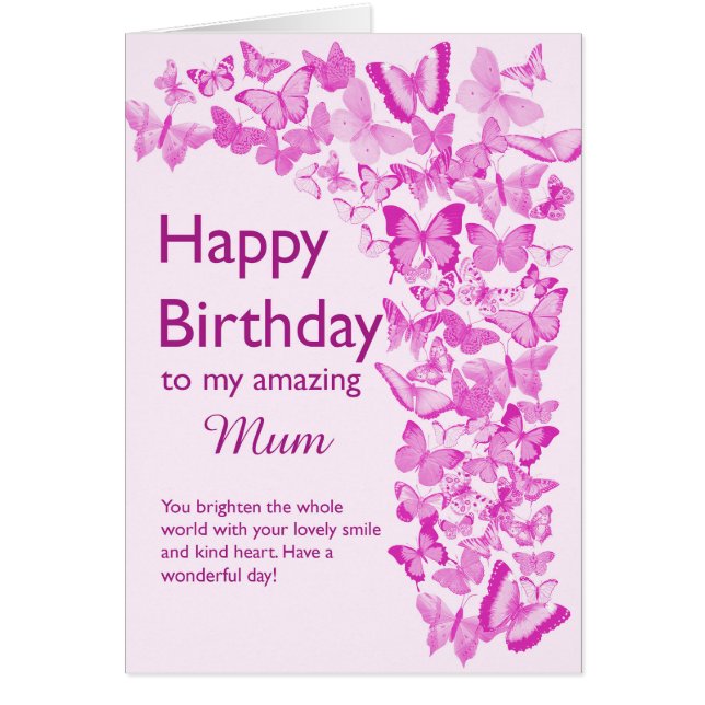 Mamá Cumpleaños Butterflies (Frente)