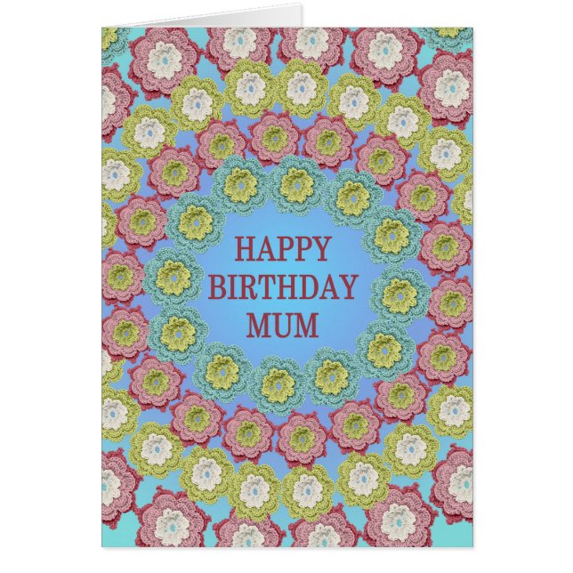 Mamá Cumpleaños Flores Crochet (Frente)