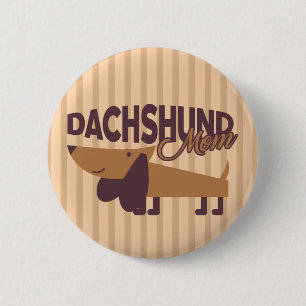 Mamá Dachshund, botón redondo de 2¼ pulgadas