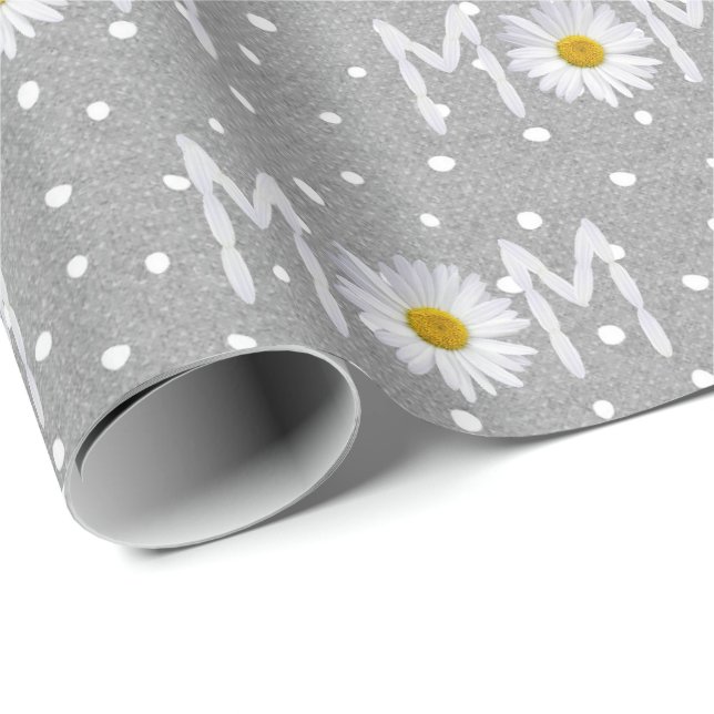 Mamá Daisy en papel de regalo de lunares (Esquina del rollo)