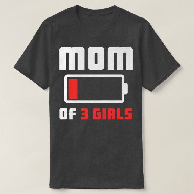Mamá de 3 Chicas graciosas camisetas Premium del D (Diseño del anverso)