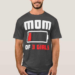Mamá de 3 Chicas graciosas camisetas Premium del D