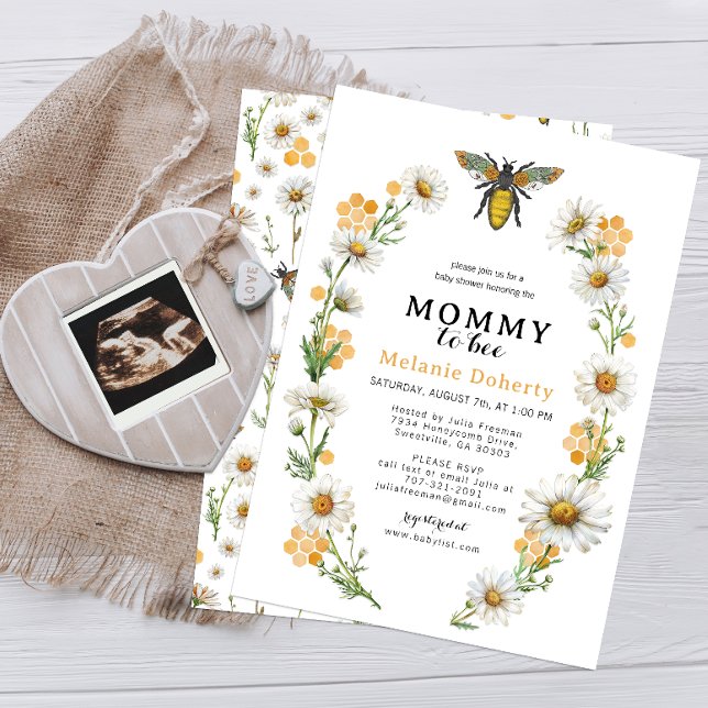 Mamá de Abeja para recibir la invitación de Baby S (Mommy to Bee - Baby Shower)