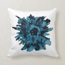 Mamá de araña azul almohada de trazo floral con ma