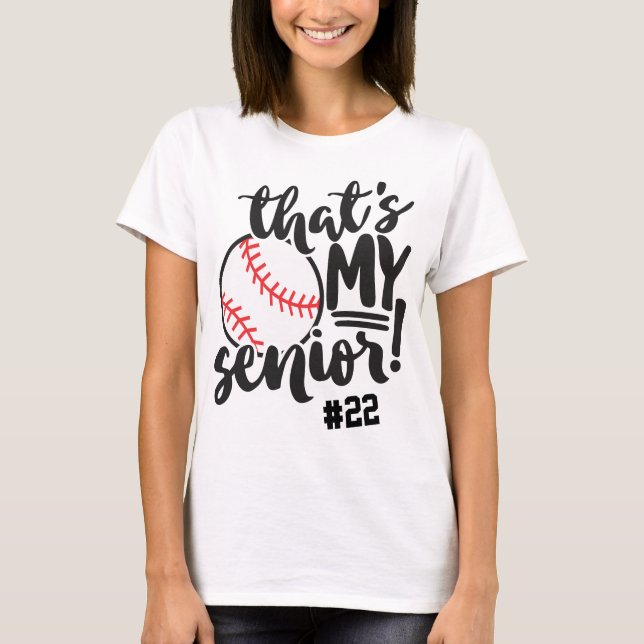 Mamá de béisbol Ese es el número de mi camiseta de (Anverso)