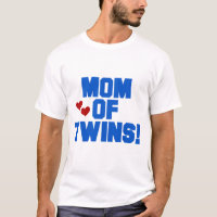 Mamá de camisetas de texto y regalos gemelos-azule