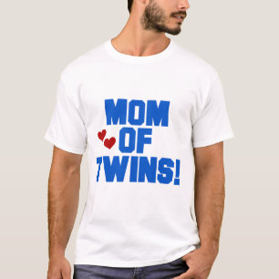 Mamá de camisetas de texto y regalos gemelos-azule
