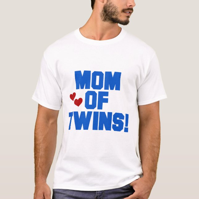 Mamá de camisetas de texto y regalos gemelos-azule (Anverso)