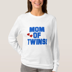Mamá de camisetas de texto y regalos gemelos-azule