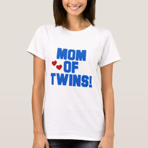 Mamá de camisetas de texto y regalos gemelos-azule
