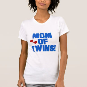 Mamá de camisetas de texto y regalos gemelos-azule