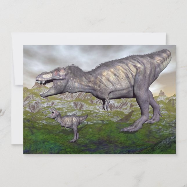 Mamá de dinosaurios Tyrannosaurus rex y renderizac (Anverso)