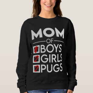 Mamá de dos chicas y dos pugs camisetas esenciales