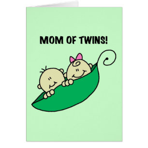 Mamá de gemelos en polos y regalos