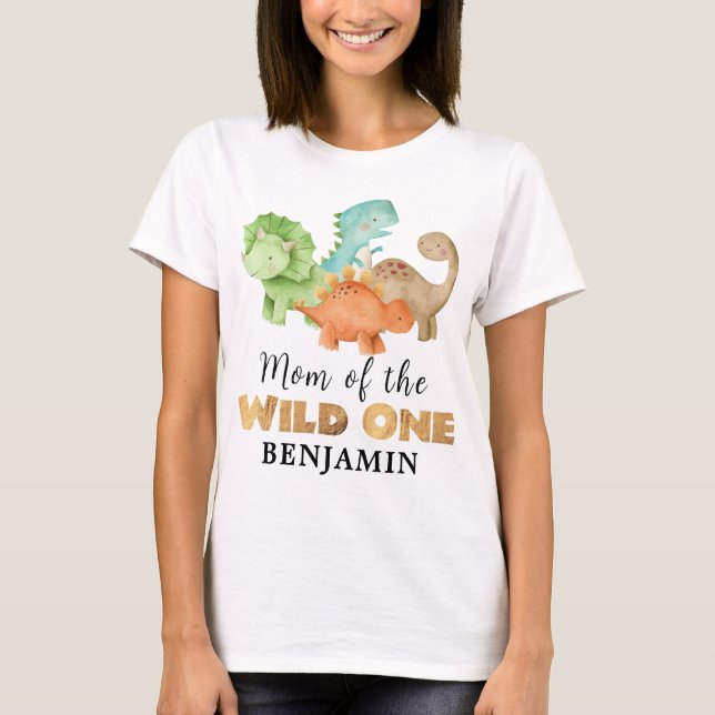 Mamá de la camiseta de cumpleaños de Dinosaur (Anverso)