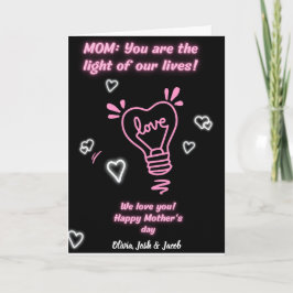 MAMÁ DE LA LUZ DE NUESTRA TARJETA PERSONALIZADA DE