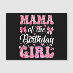 Mamá de la niña cumpleañera lazo coquette rosa fam