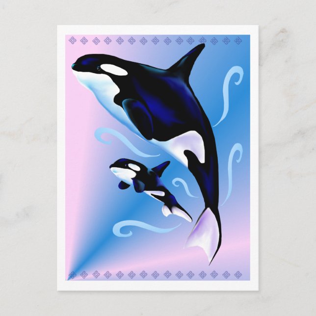 Mamá de la orca y postal del bebé (Anverso)