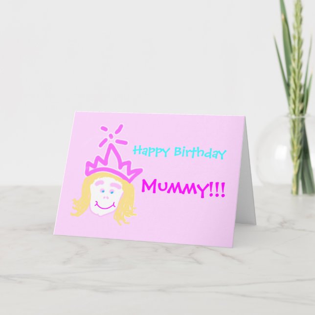 Mamá de la tarjeta de cumpleaños Princesa y verso (Anverso)